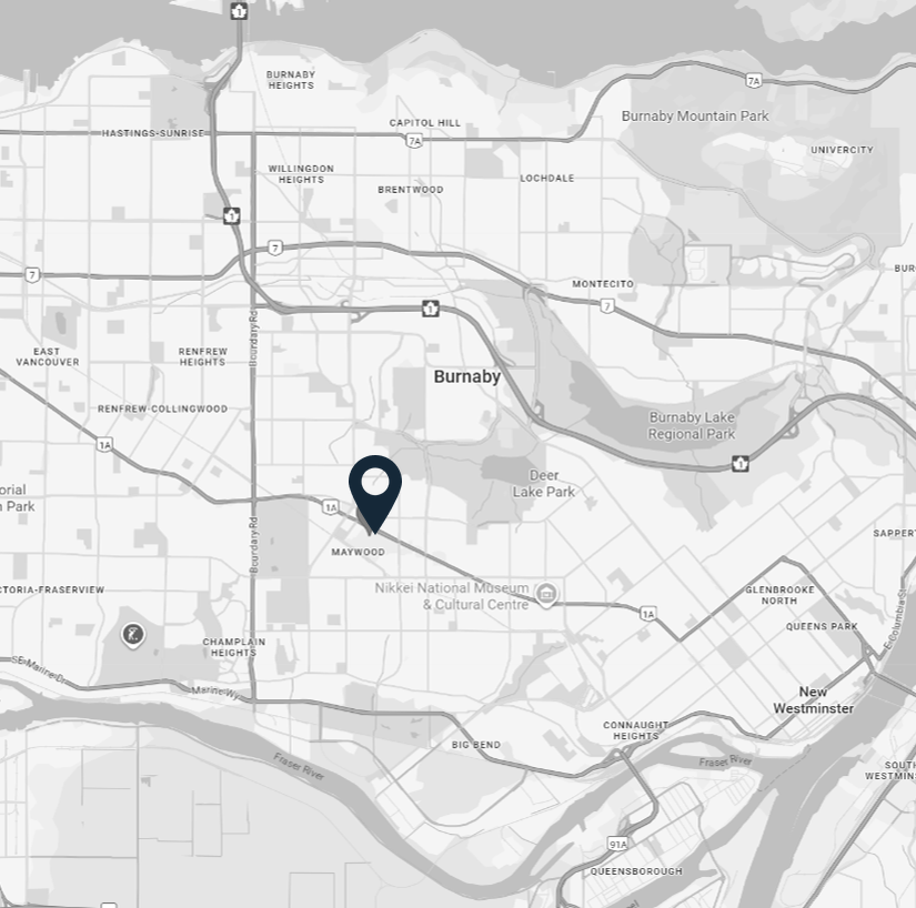 Map showing the Leadworks office location in Burnaby, British Columbia